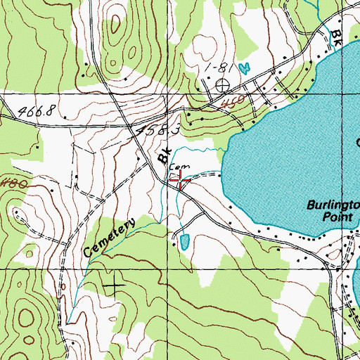 Topographic Map of Lincoln - Noyes Cemetery, VT