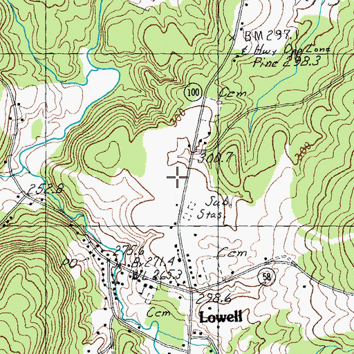 Topographic Map of Lowell Graded School, VT