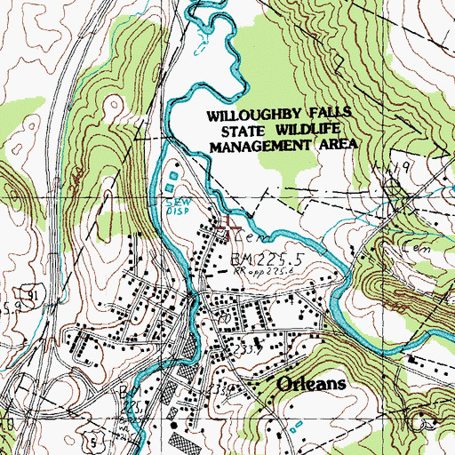 Topographic Map of Maple Street Cemetery, VT