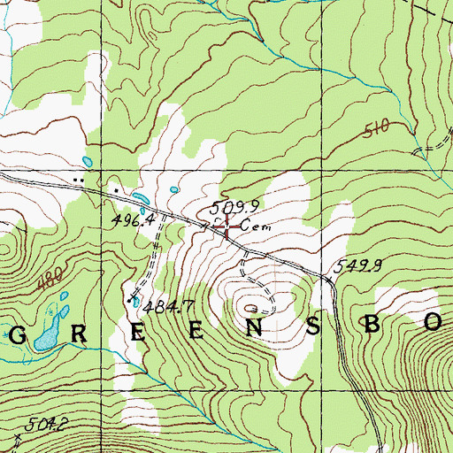 Topographic Map of Mitchell - McLaren Cemetery, VT