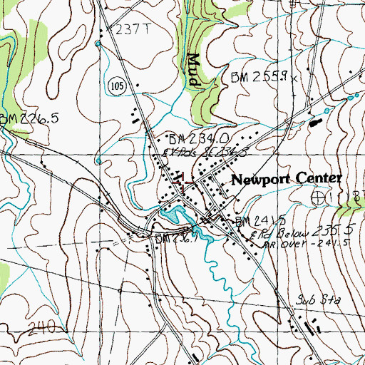 Topographic Map of Newport Center Post Office, VT