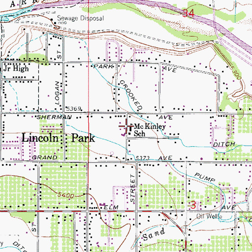 Topographic Map of McKinely School, CO
