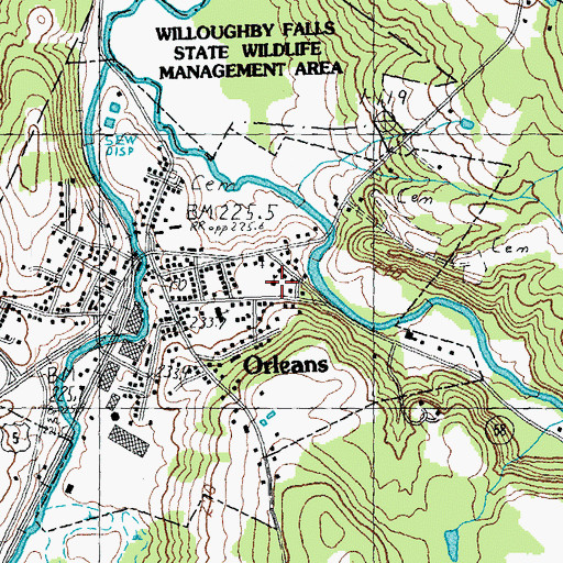 Topographic Map of Orleans Elementary School, VT