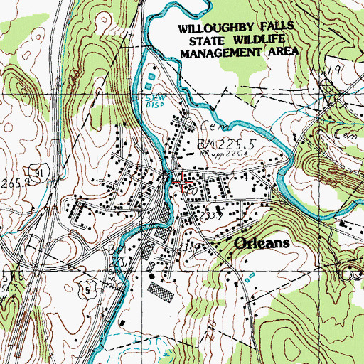 Topographic Map of Orleans Post Office, VT