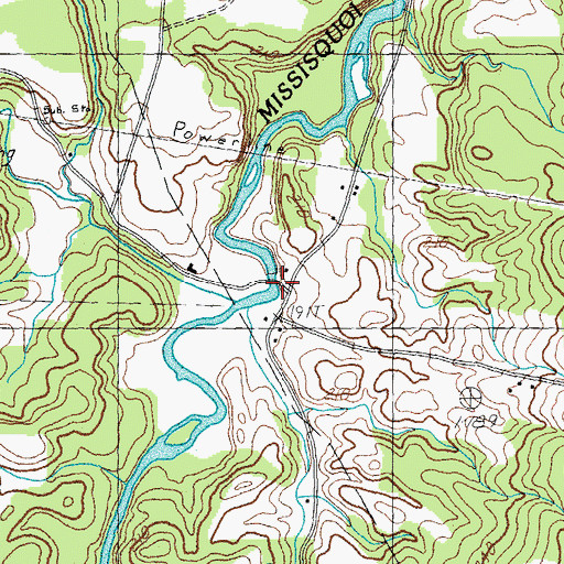 Topographic Map of River Road Covered Bridge, VT