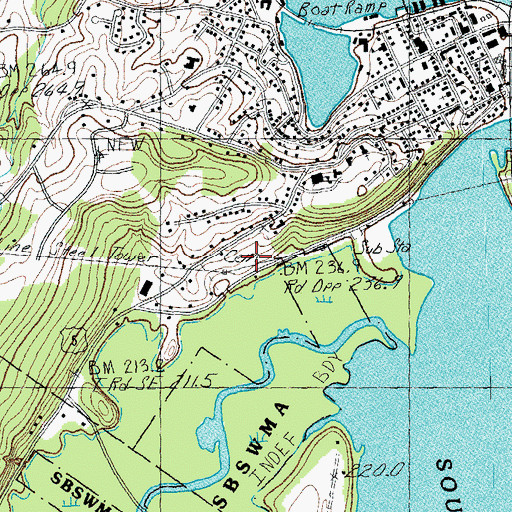 Topographic Map of Saint Marys Cemetery, VT