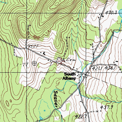 Topographic Map of South Albany Cemetery, VT