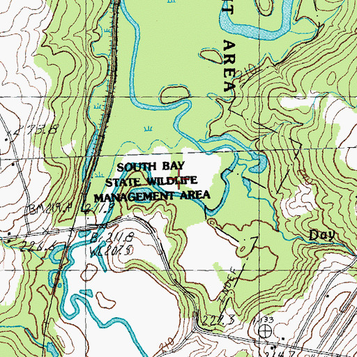 Topographic Map of South Bay State Wildlife Management Area, VT