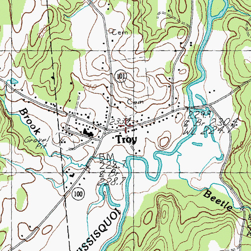 Topographic Map of Troy Post Office, VT