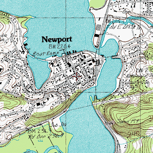 Topographic Map of United Church of Newport, VT