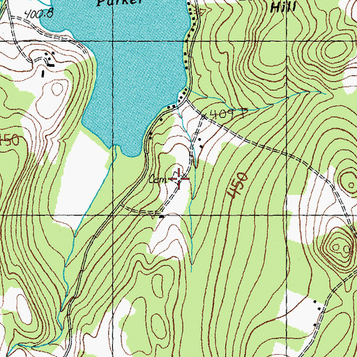 Topographic Map of West Glover Cemetery, VT