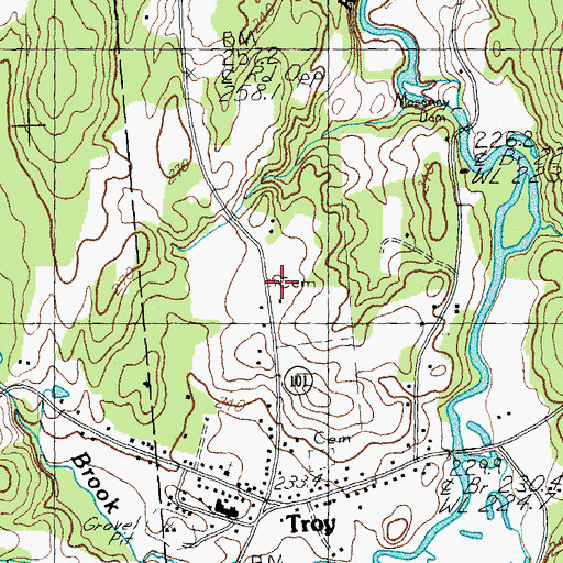 Topographic Map of West Road Cemetery, VT