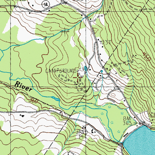 Topographic Map of Will-O-Wood Campground, VT