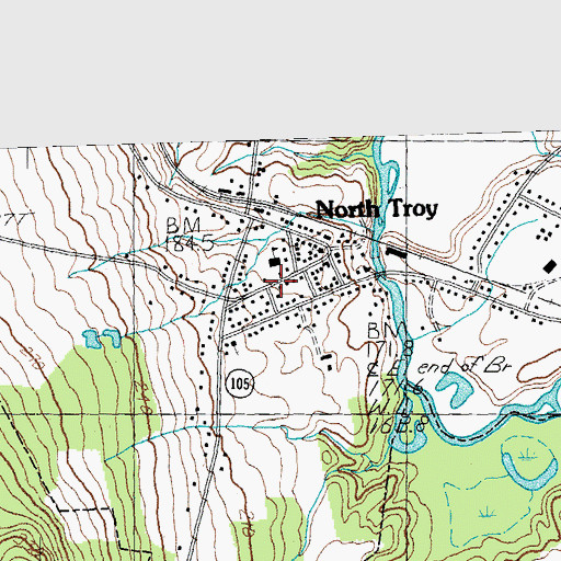 Topographic Map of William H and Lucy F Rand Memorial Library, VT