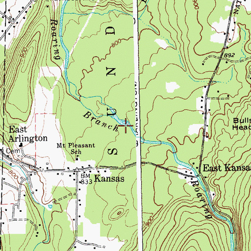 Topographic Map of Arlington Municipal Forest, VT