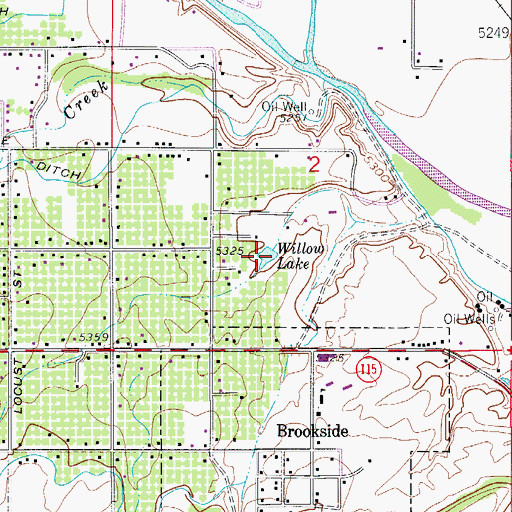 Topographic Map of Willow Lake, CO