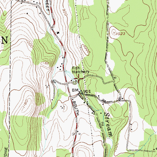 Topographic Map of Bennington Hatchery, VT