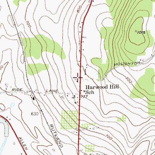 Topographic Map of Bennington Plaza Shopping Center, VT