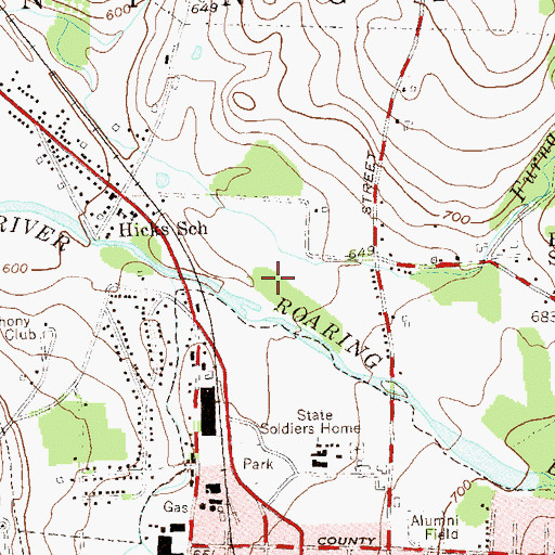 Topographic Map of Bennington Square Shopping Center, VT