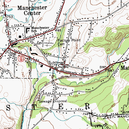 Topographic Map of Bourne Brook, VT
