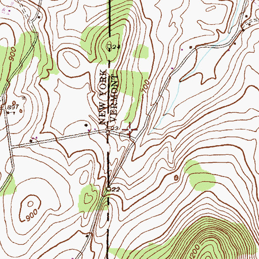 Topographic Map of Burden Ore Bed - Sherwood Cemetery, VT