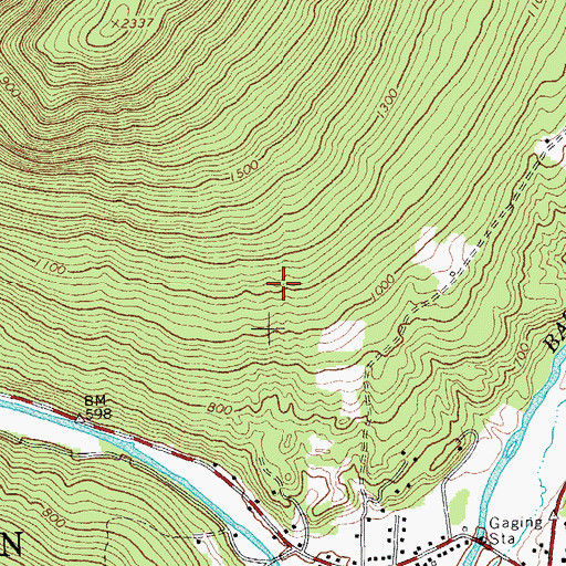 Topographic Map of Camping on the Batten Kill Campground, VT