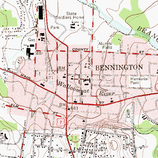 Topographic Map of Catamount Elementary School, VT