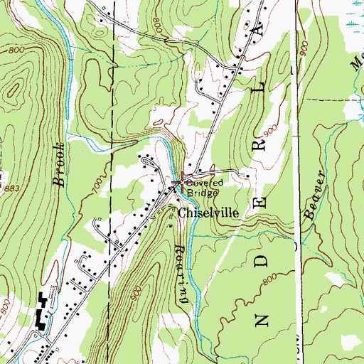 Topographic Map of Chiselville Covered Bridge, VT