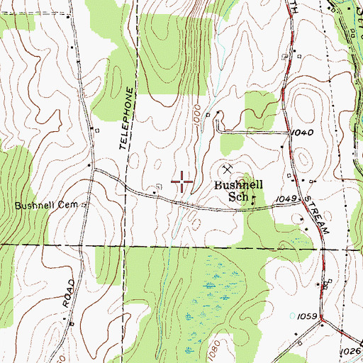 Topographic Map of Downs Cemetery (historical), VT