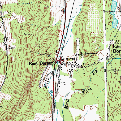 Topographic Map of East Dorset Post Office, VT