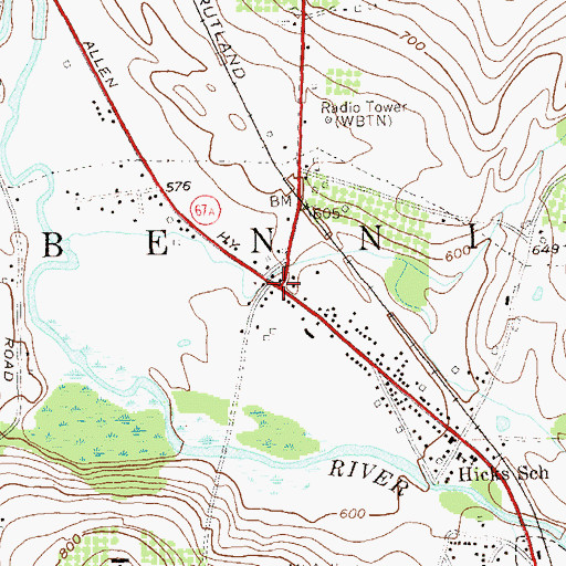 Topographic Map of Exit 1, VT