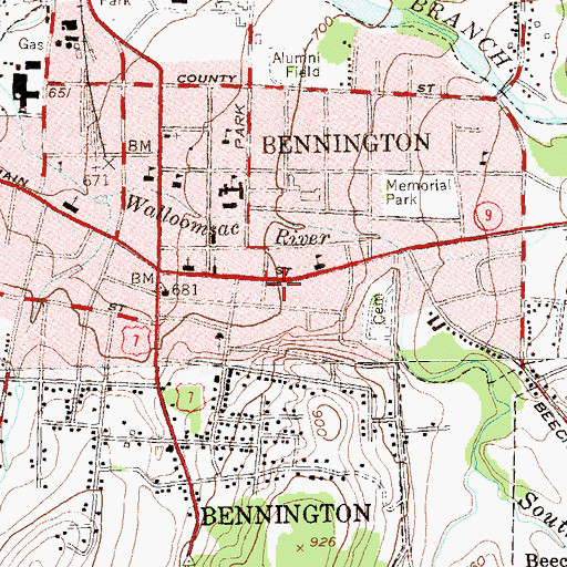 Topographic Map of First Baptist Church, VT