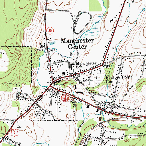 Topographic Map of Grange Hall, VT