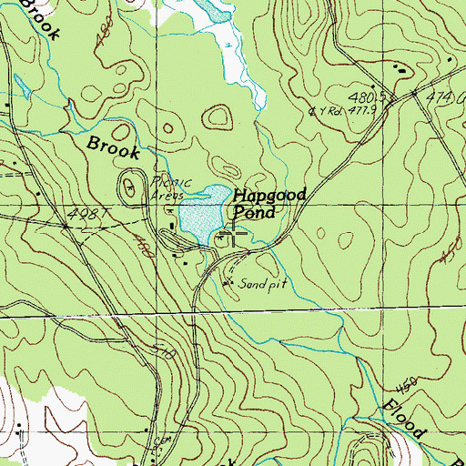 Topographic Map of Hapgood Pond Camping Area, VT