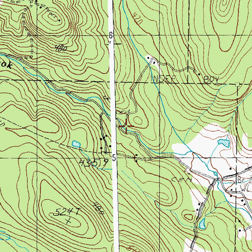 Topographic Map of Hewes Cemetery, VT