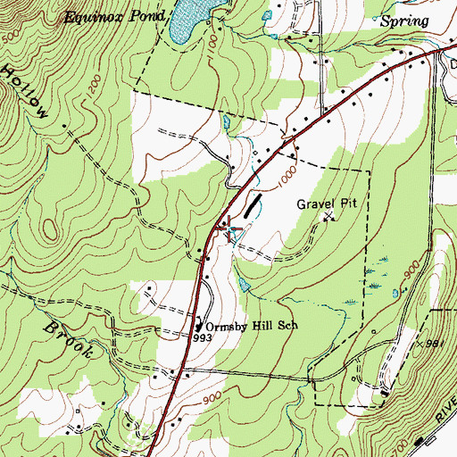 Topographic Map of Hildene Ski Touring Center, VT