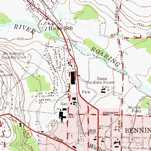 Topographic Map of Holden-Leonard Mill Complex, VT