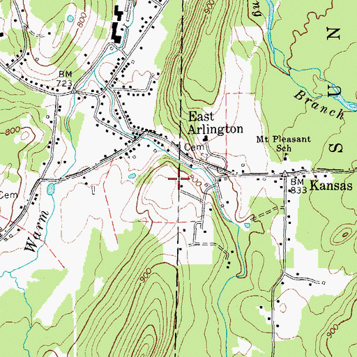 Topographic Map of Howells Camping Area, VT