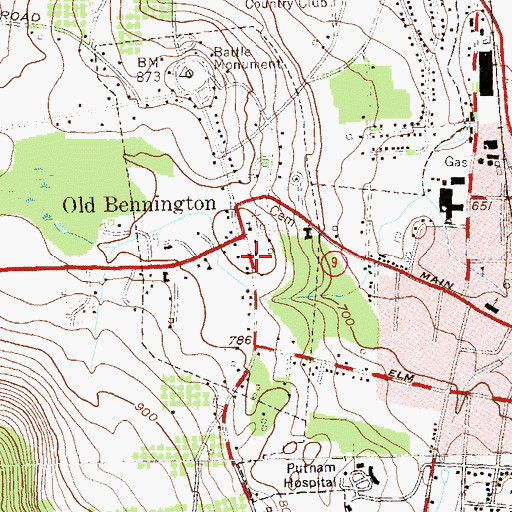 Topographic Map of Jedediah Dewey House, VT