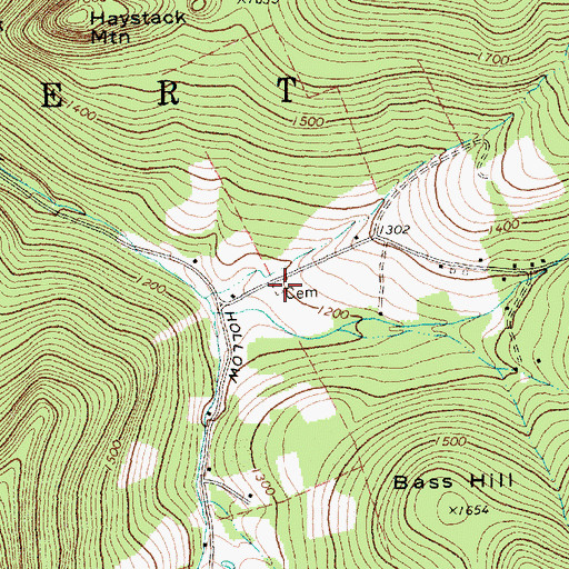 Topographic Map of Kent Hollow Cemetery, VT