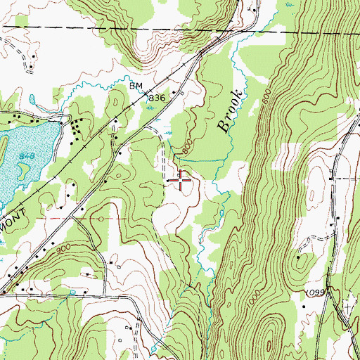 Topographic Map of Little Rhode Island Cemetery, VT