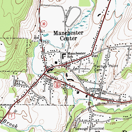 Topographic Map of Manchester Area Chamber of Commerce, VT