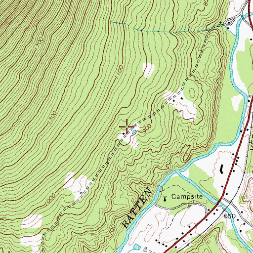 Topographic Map of Martha Canfield Memorial Free Library, VT