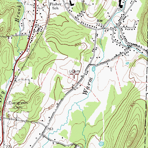 Topographic Map of Matteson Cemetery, VT