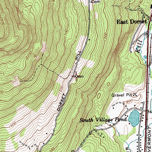 Topographic Map of McDonald Cemetery, VT