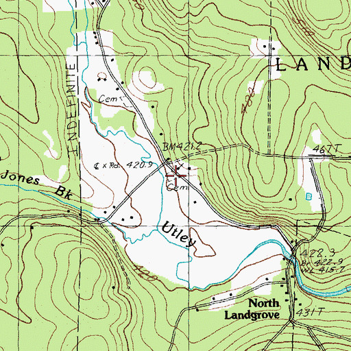 Topographic Map of New Cemetery, VT