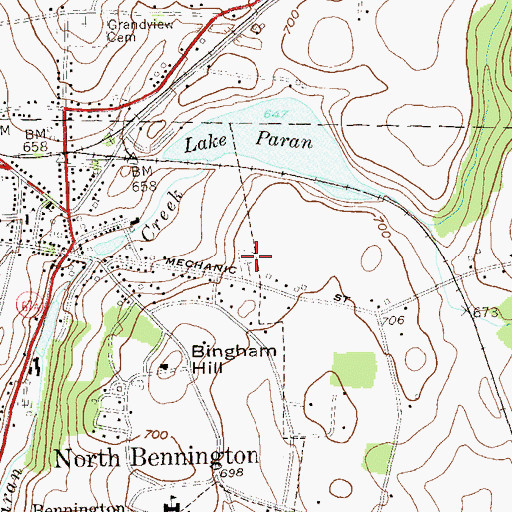 Topographic Map of Saint John the Baptist Cemetery, VT