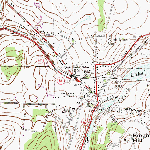 Topographic Map of North Bennington Depot, VT