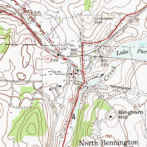 Topographic Map of North Bennington Graded School, VT