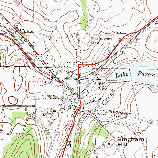 Topographic Map of North Bennington Post Office, VT